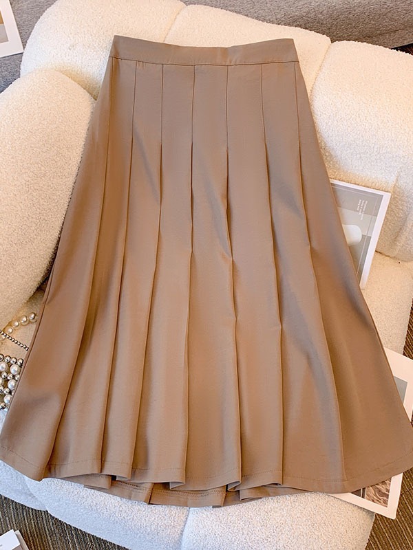 65-160kg Plus Size Knitted Knitwear Pleated Skirt Two-Piece Set 2025 Spring & Fall New Fat Sister V Neck Gentle Style for Women