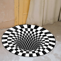 跨境視覺旋渦地毯地墊吊籃辦公電腦椅坐墊千鳥格客廳滿鋪地毯