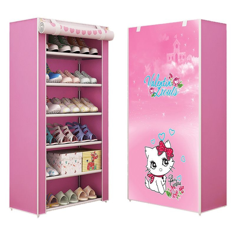 Gabinete de zapatos simple transfronterizo, estante de zapatos simple, estante de almacenamiento a prueba de polvo, estante de zapatos pequeño multicapa, estante de almacenamiento en el vestíbulo del dormitorio, simple