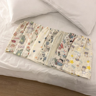 Bubble Cotton Crepe Cartoon Xiaoxin Family Simple Casual Shorts Can Be Worn Outside Women's Summer Walking Pants Pajama Pants Wholesale