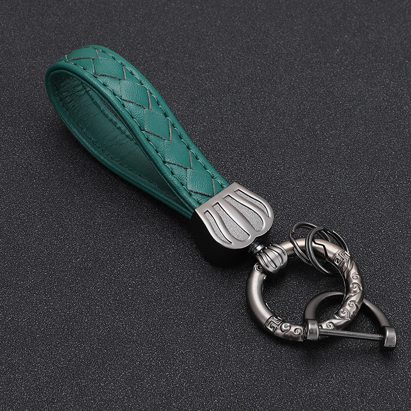 Productos transfronterizos Llavero de coche Corona Llavero de metal Material de aleación de zinc Cuerda de cuero duradera de alta gama Llavero