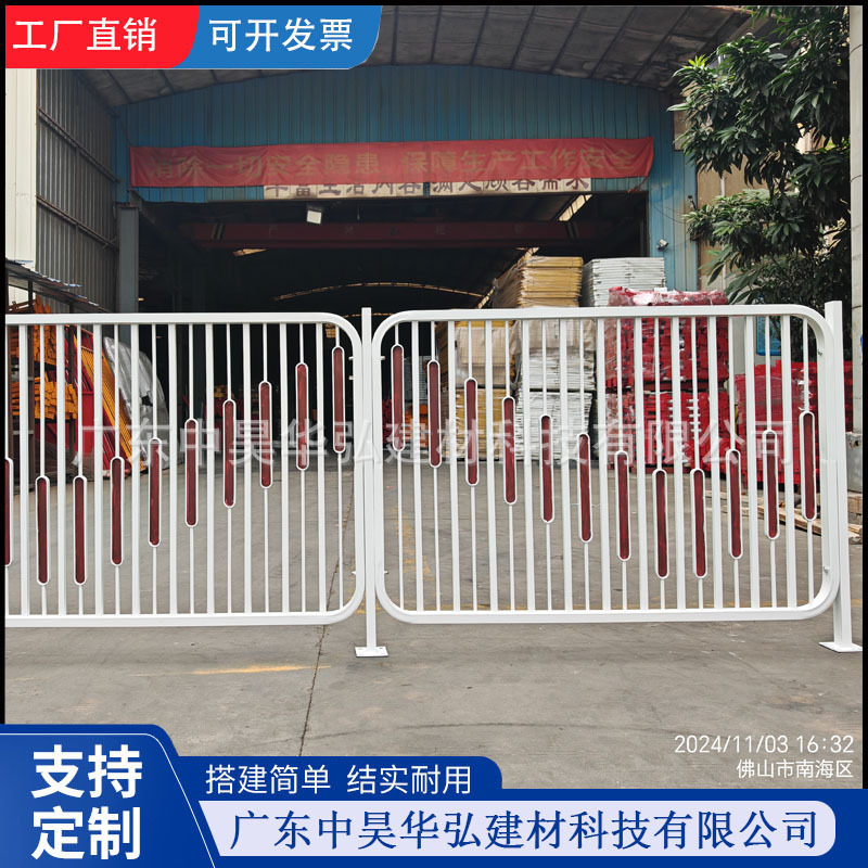 镀锌防撞道路港式护栏人行道隔离栏锌钢市政围栏深标II型栏杆