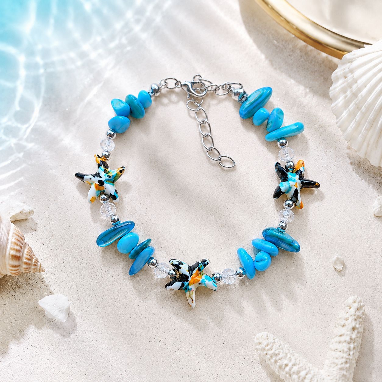 Concha natural, estrella de mar, caracola, pulsera tejida a mano, estilo oceánico, vacaciones en la playa, joyería de nicho para mujer, verano image 21