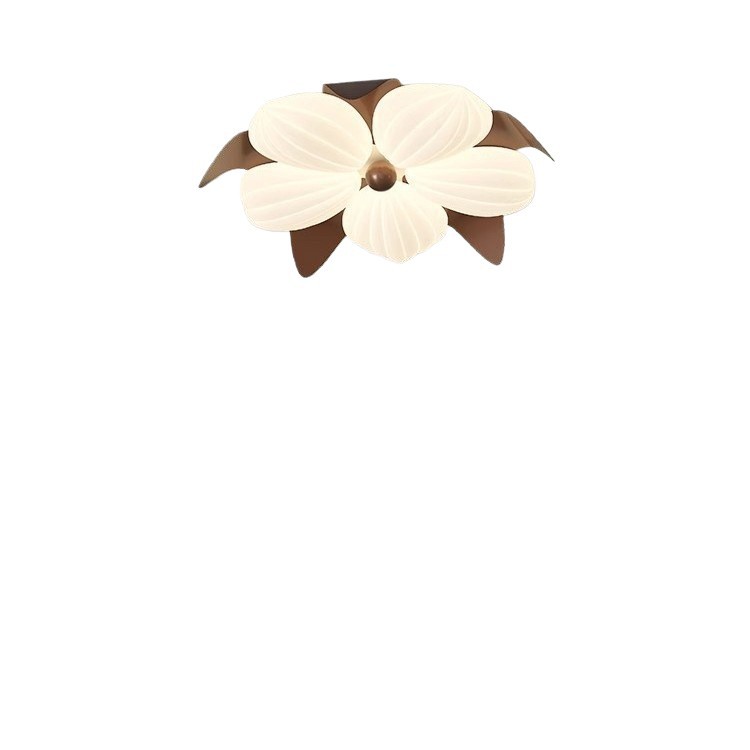Protección ocular de espectro completo, marrón, nueva lámpara de dormitorio de estilo chino, lámpara de techo, retro, viento silencioso, flor cálida, lámpara de habitación para niños