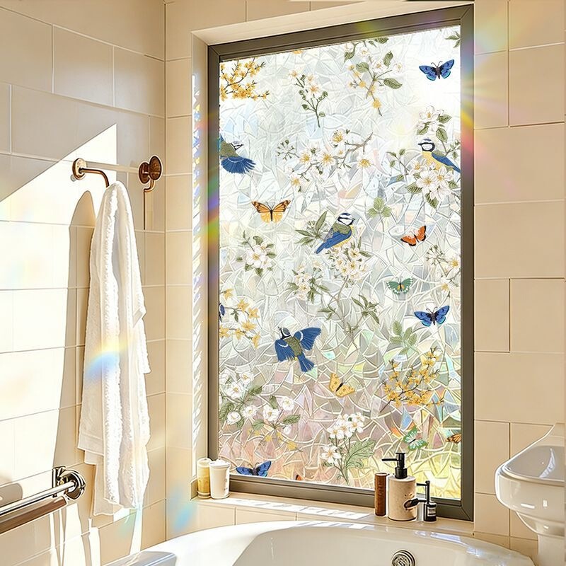 Rainbow Laser Window Glass Film Sticker Anti-Peeping Translucent Bathroom Privacy Glass Sticker Rainbow Laser Window Glass Film Sticker Anti-Peeping Translucent Bathroom Privacy Glass Sticker
