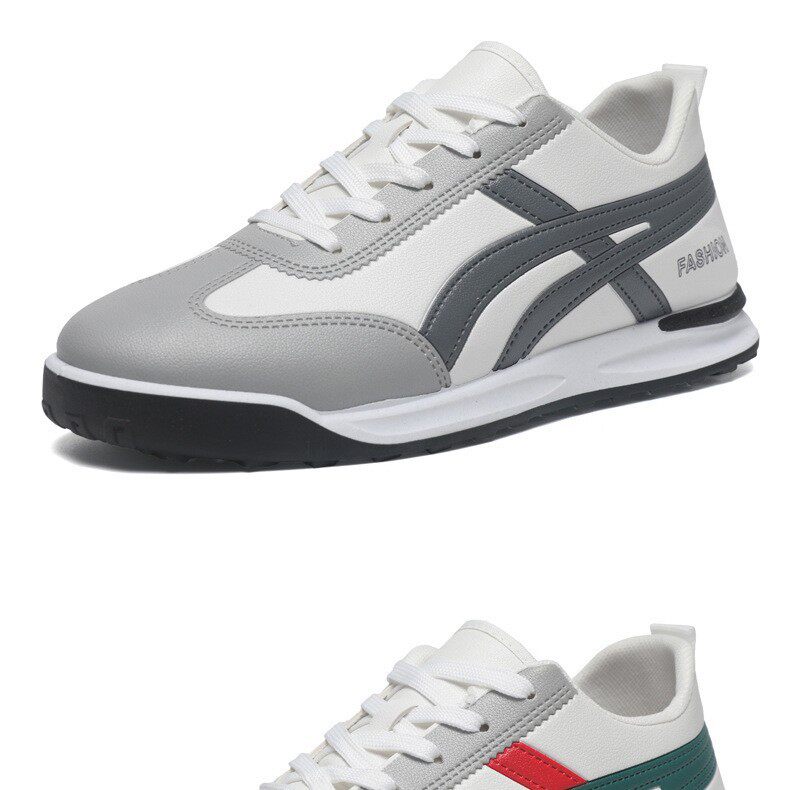 Giày nam kiểu Forrest Gump cổ thấp, sneaker vải phối màu, đế cao su, thoáng khí, phong cách Hàn Quốc — 101 Da Nam - Xanh Quýt [Hộp], 101 Da nam - Xám [Hộp], 101 Da nam - Đen [Hộp]
