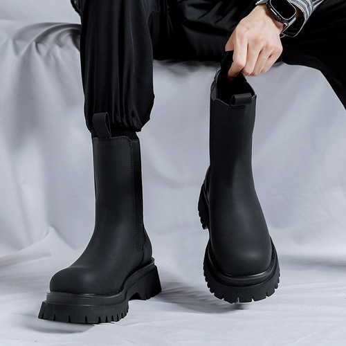 Chelsea Boots Men's British-style High-Top Trench Boots Men's High-Top Motorcycle Martin Boots 9883-R