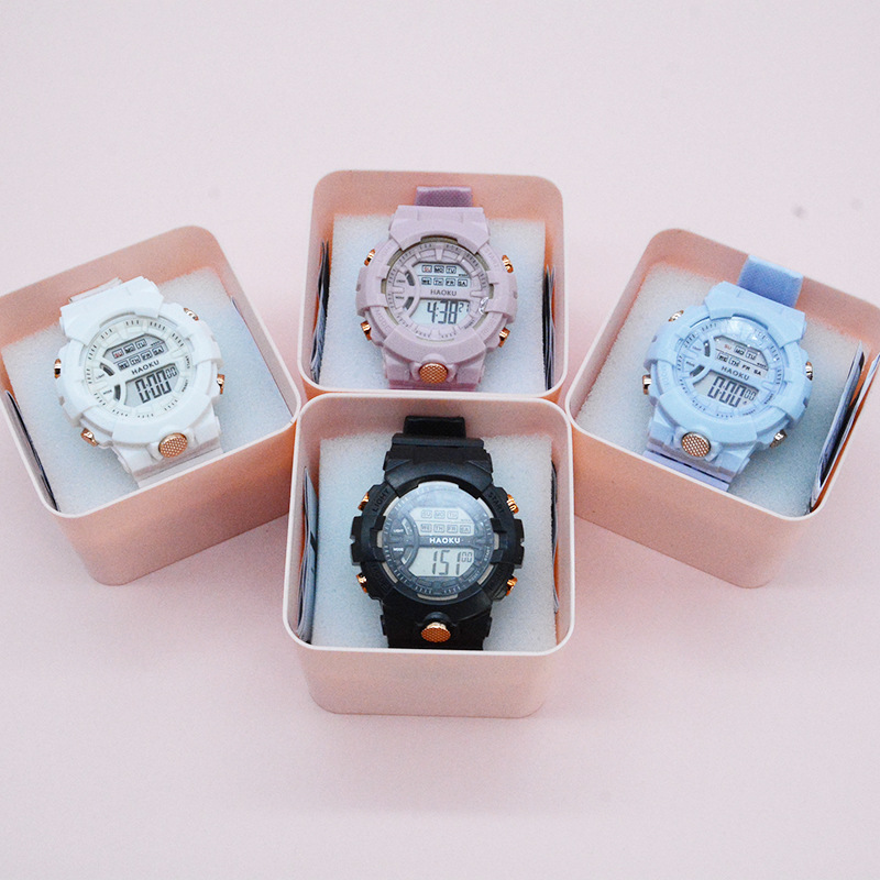 New Japanese and Korean ins fresh sports colorful light electronic watch female fashion Primary School junior high school colorful student watch