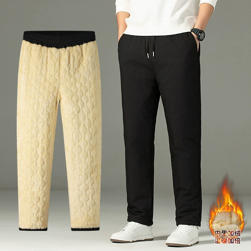 Keep warm men's velvet belt for elderly, casual trousers, for middle age
