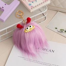 多巴胺丑萌包包挂件卡通丑丑怪匙长发挂饰毛绒公仔可爱礼物钥匙扣