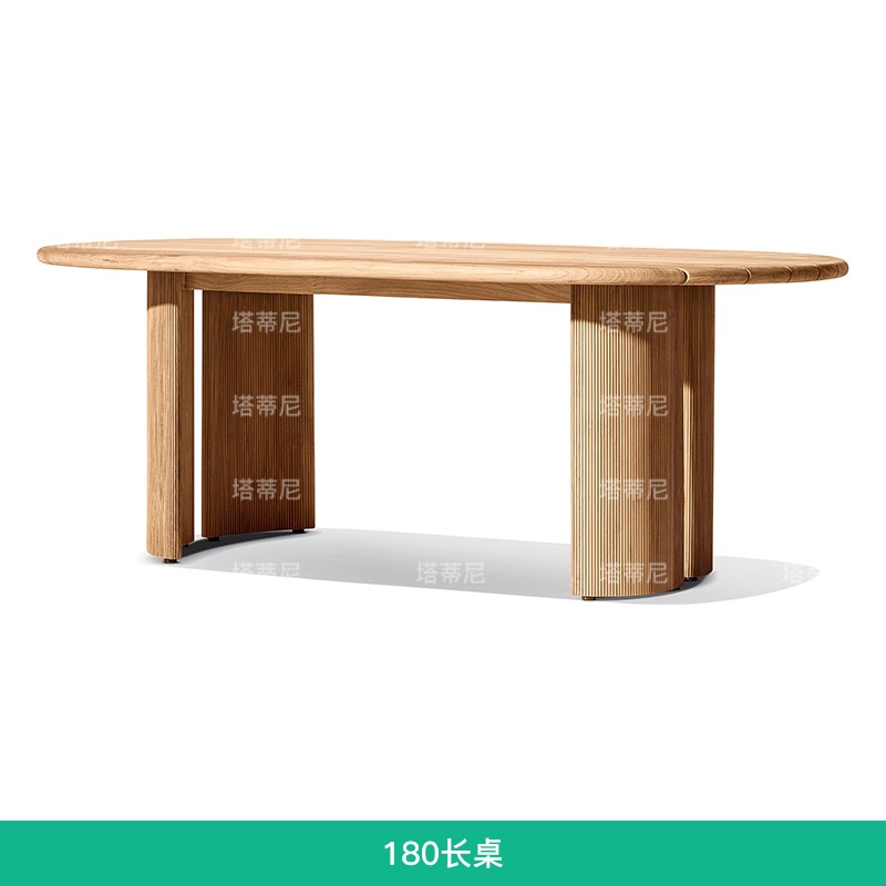 Mesa y sillas de madera maciza al aire libre Jardín al aire libre a prueba de agua y anticorrosión Mesa larga Hotel Villa patio terraza Mesa y sillas de teca protector solar