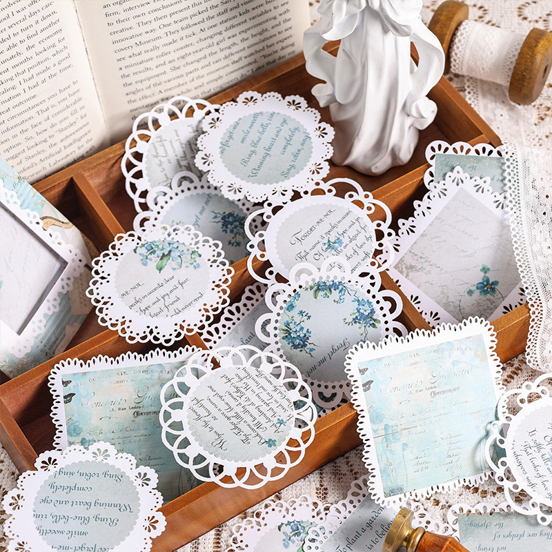 Grey Garden retro cuentas de mano material de papel ins ventilador cuentas de mano creativas pegatinas de papel de fondo didiy pegatinas de encaje