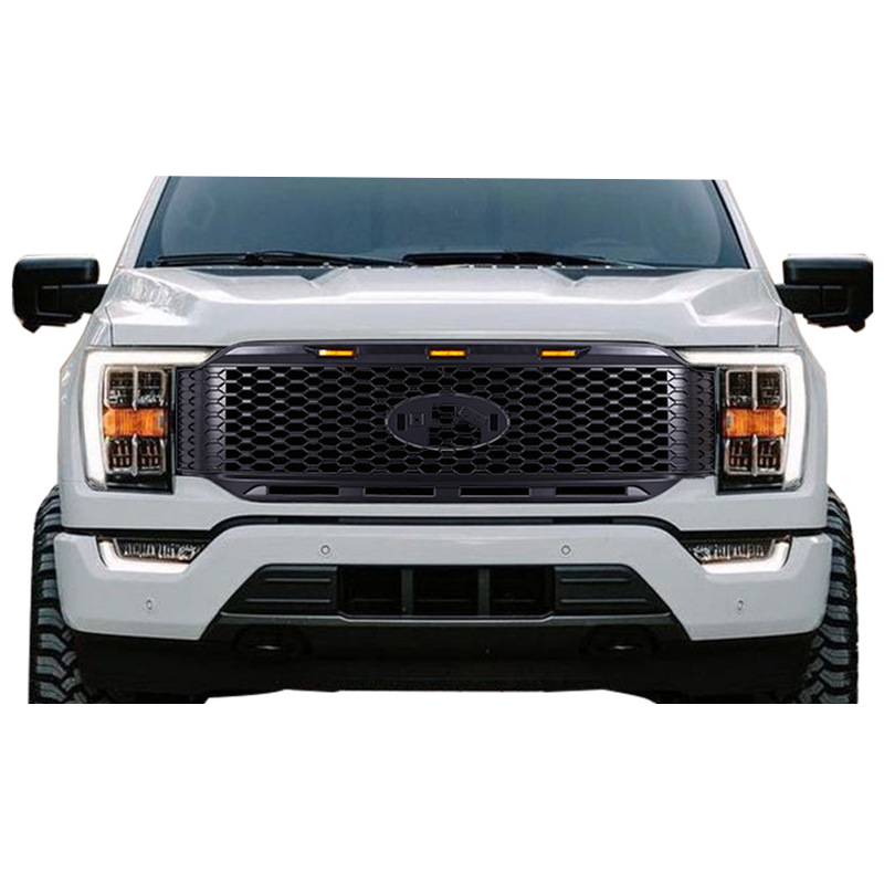 适用于2021年福特F150猛禽款带LED灯前格栅FORD GRILLE改装中网-阿里巴巴