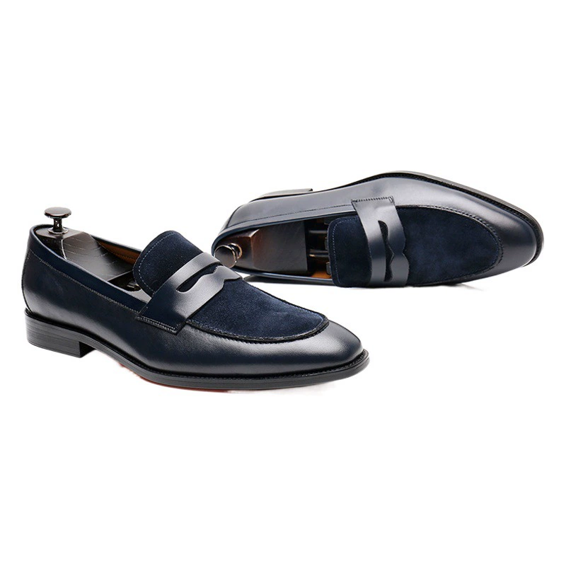 Модные мужские лоферы в британском стиле, деловая кожаная обувь без шнуровки, дышащая повседневная мужская обувь больших размеров с низким верхом