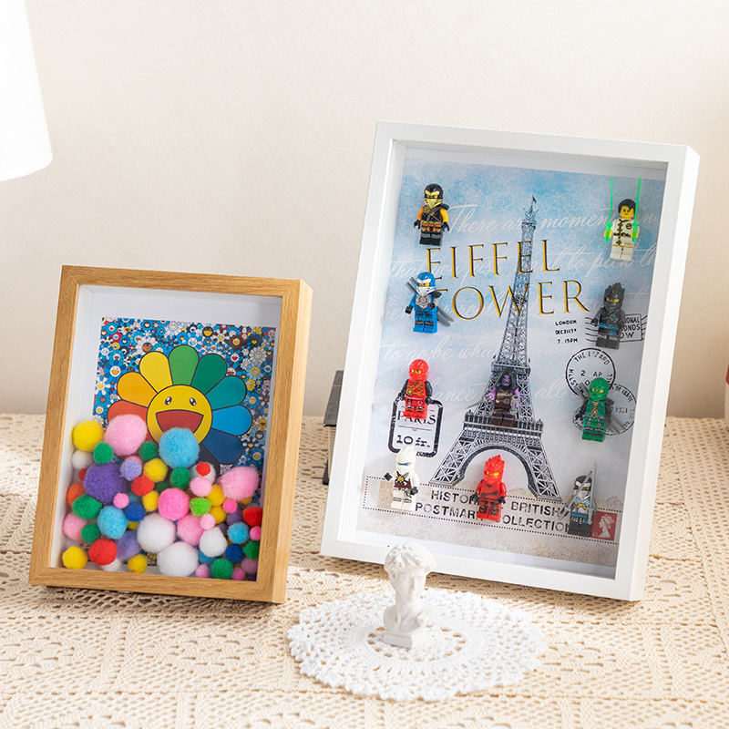 Custom hollow 5cm glass specimen picture frame blind box hand-made car storage display frame hollow 3cm thick photo frame