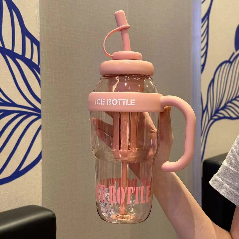 新品ビッグマック夏ハンドルプラスチックカップかわいい大容量アイスカップ耐高温ストローカップギフトカップ|undefined
