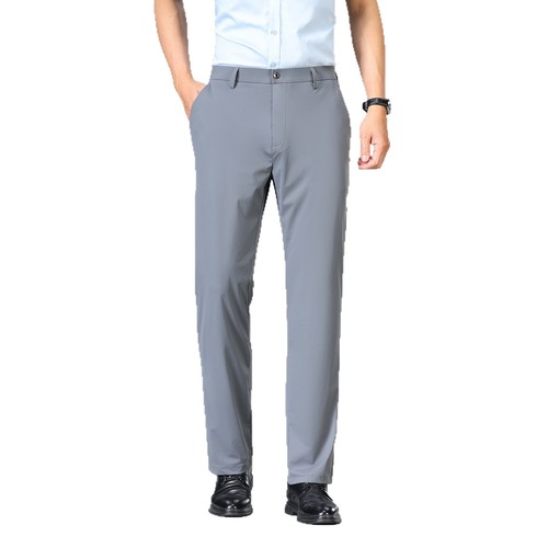Lomon Ice Silk Men's Summer Slim Fit Straight Leg Men's Casual Pants High-End Nylon Pants Business Suit Pants