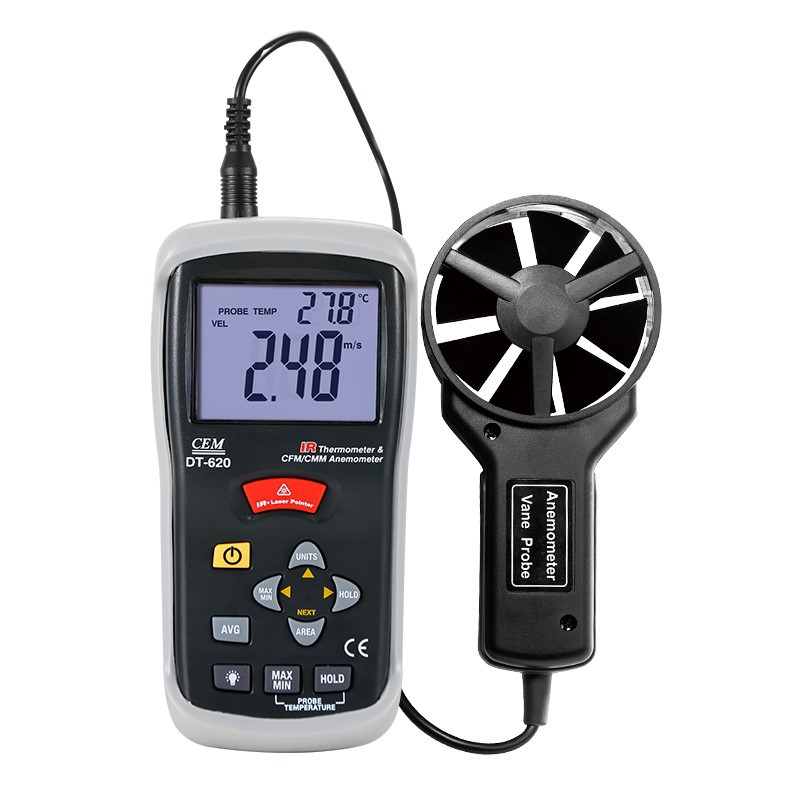 CEM华盛昌手持式风速仪数显风速表风速风量风温测量仪DT-620包邮