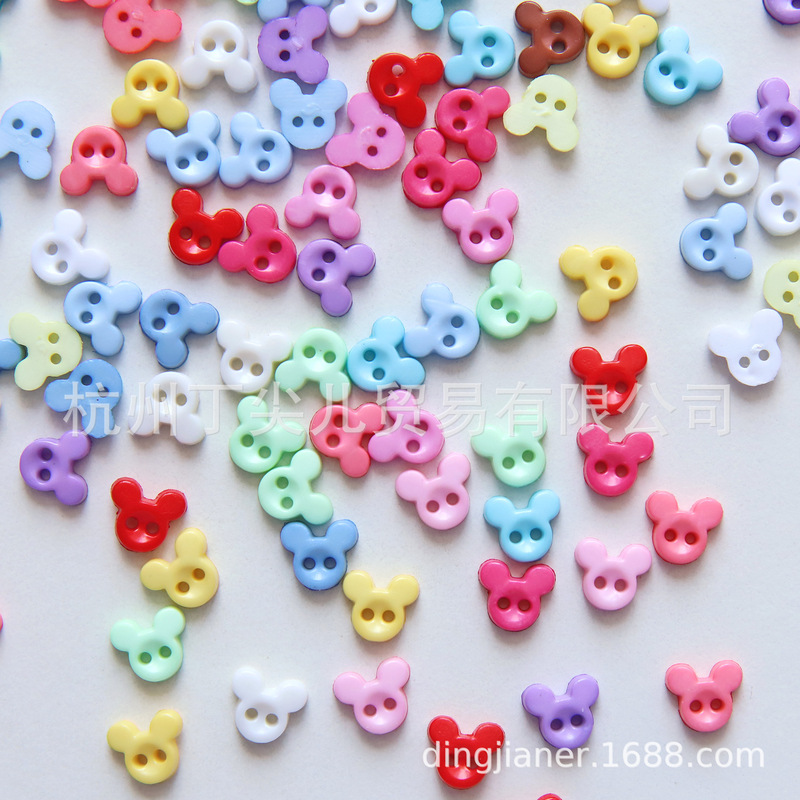 6mm Mini Mickey Two-Eye Buttons Bjd Small Doll Ob11 Cotton Doll Plush Toy Accessories Doll Clothes DIY Parts
