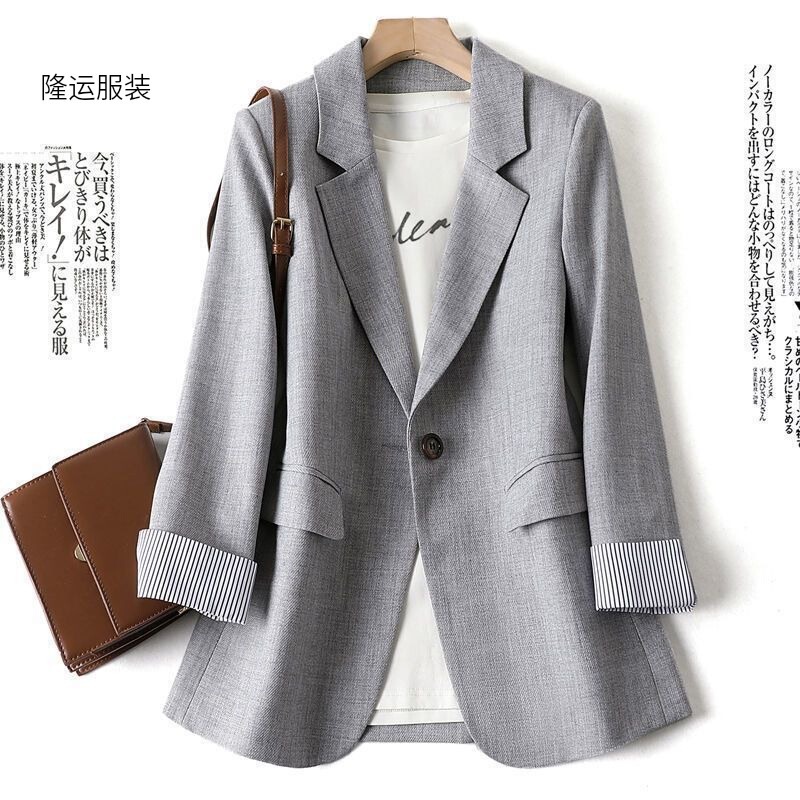 150kg Plus Size Women's Clothing - Full Size】Women's Small Blazer 2024 Spring and Autumn New Korean Style Slim Fit