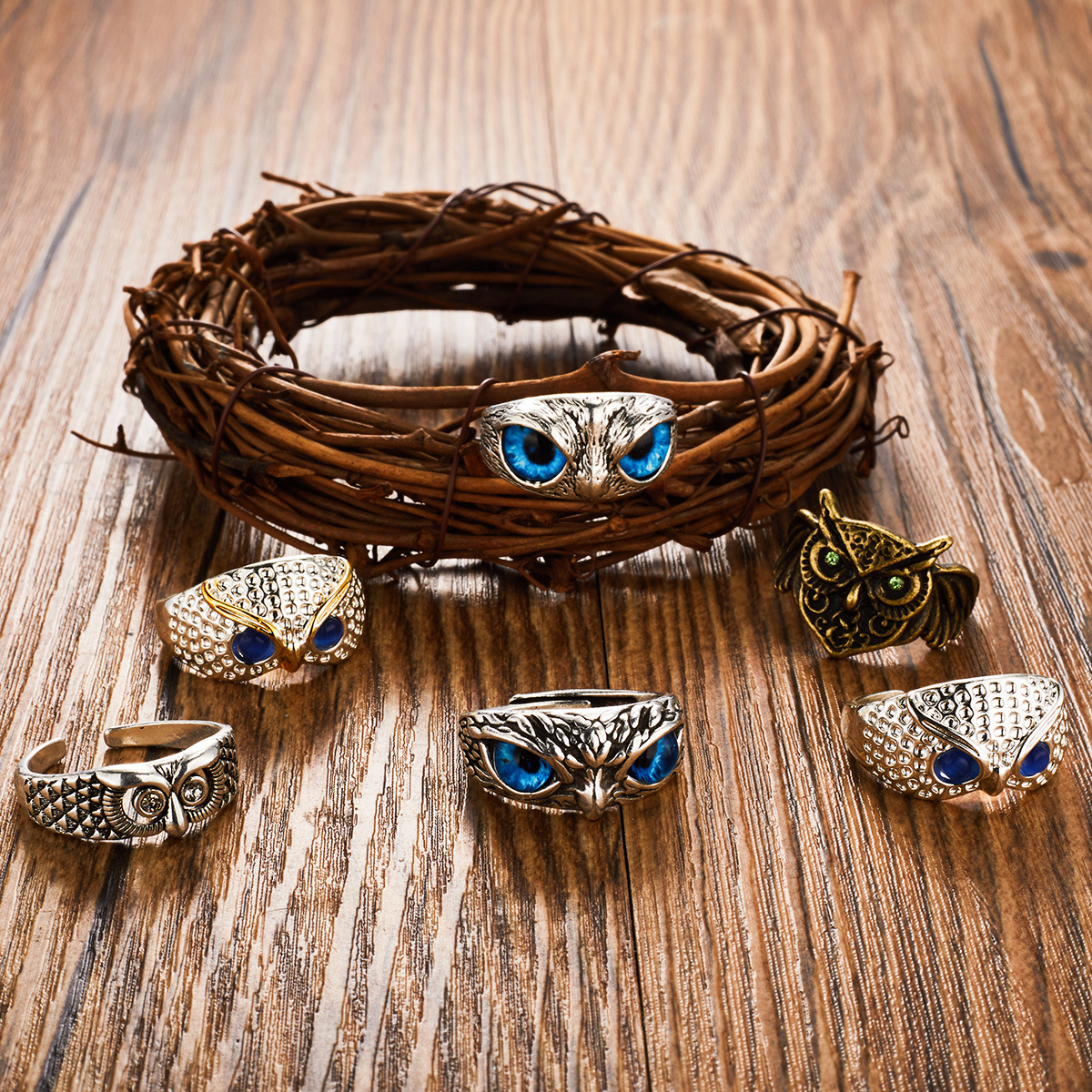 Boundary popular retro owl ring personalized fashion animal ring ring ring_voghion.com