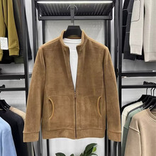 双面奥粒绒卫衣开衫男立领外套抓绒秋冬季男士保暖摇粒绒夹克加厚