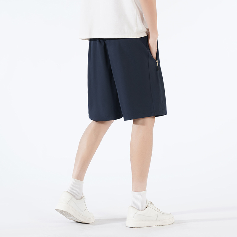 Verano nuevo estilo deportes ocio moda pantalones cortos hombres jóvenes secado rápido transpirable seda de hielo pantalones de cinco puntos estudiantes fitness running