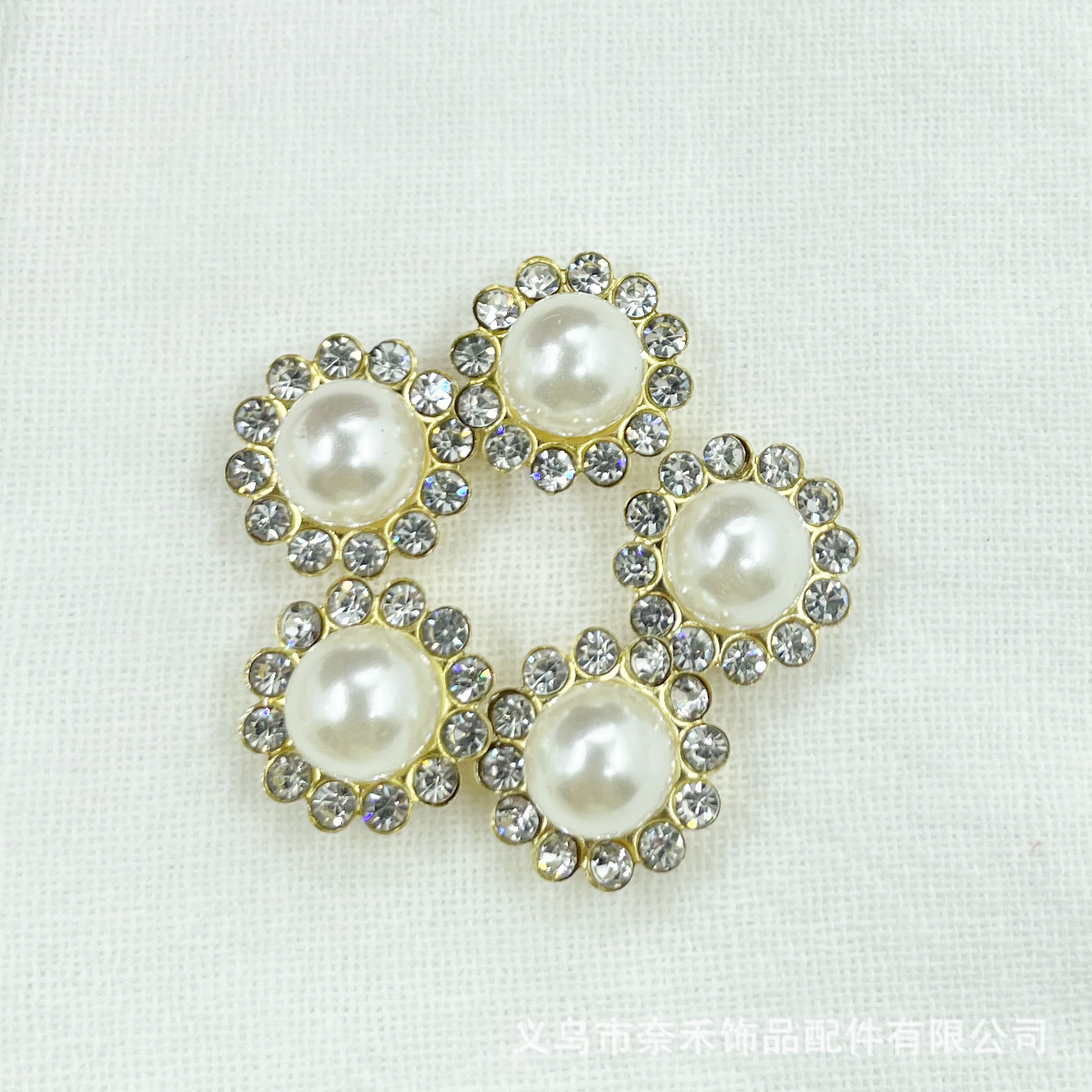 Fábrica de perlas artificiales de doble capa de diamante arco flor corazón diamante bricolaje accesorios para el cabello accesorios de diamantes de girasol