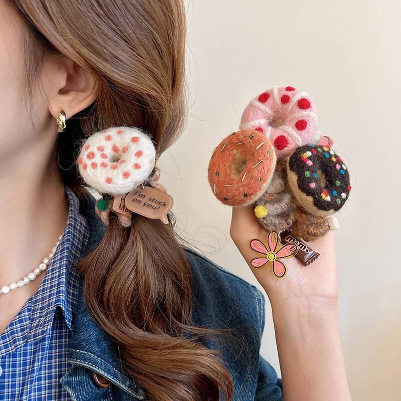 sweetheart cookies ~ cute wool phone line hair ring headband women‘s high sense hair elastic band 2024 new