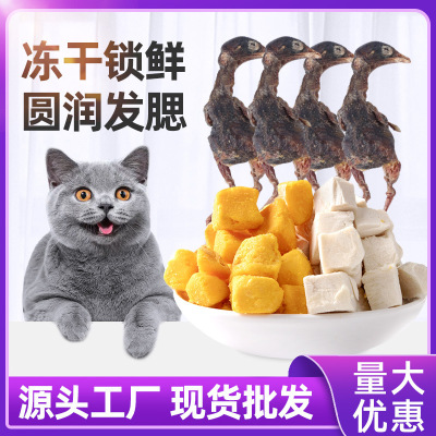 冻干批发猫零食猫粮鸡肉粒蛋黄粒鹌鹑幼猫布偶猫专用猫咪营养发腮