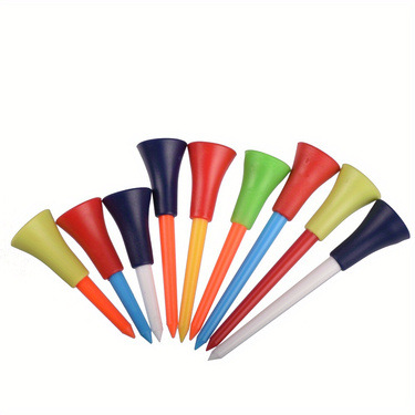 Clavos de golf, asiento de golf de plástico, cubierta de goma de golf multicolor, tees de golf, tees de golf
