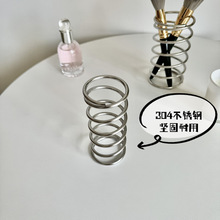 304不锈钢牙刷架子简约置物架化妆刷收纳筒创意弹簧牙刷座收纳架