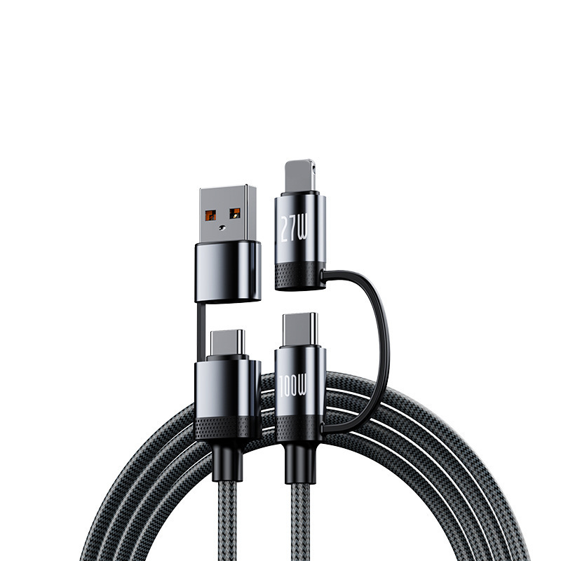 Huawei Apple デュアル Type-C スーパー 4-in-1 高速充電ケーブル PD100W 2 対 2 編組データケーブルに適しています。|undefined