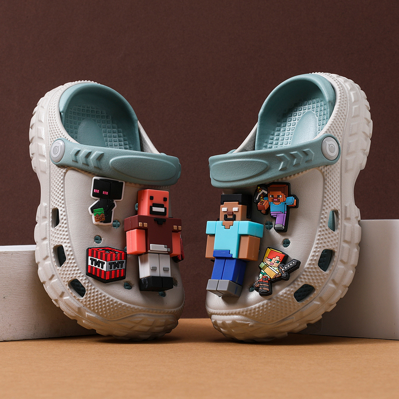 My Kidsren's Croc Shoes Boys' Sandals and Slippers Boys 2025 Summer New Beach Slippers Soft Sole