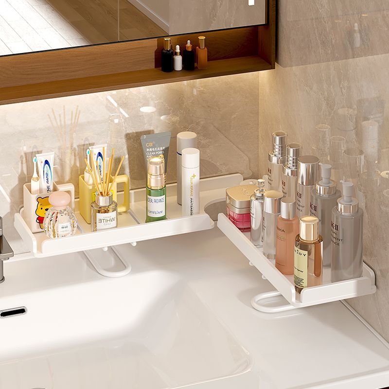 Vertical Faucet Storage Rack Bathroom Toilet Sink Corner Organizer No-Drill Drainage Shelf