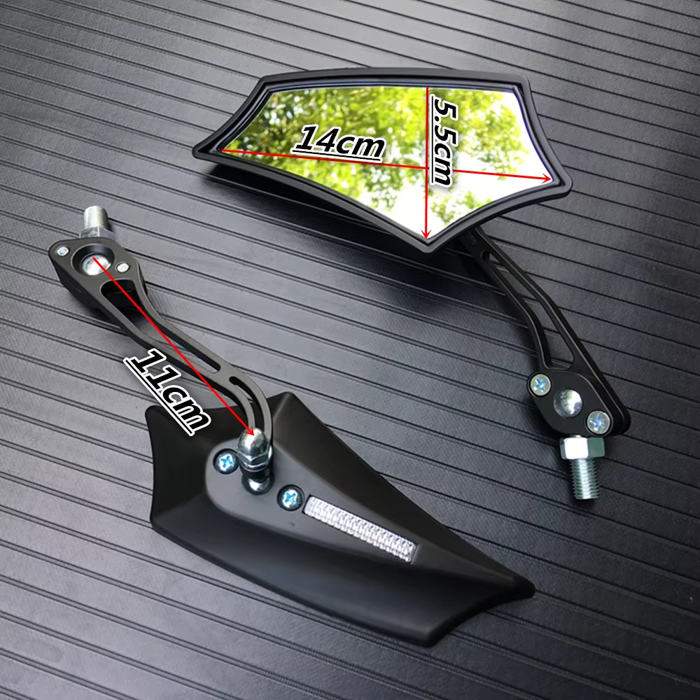 Modified aluminum alloy rod motorcycle rearview mirror 10MM 8MM universal electric vehicle side mirror