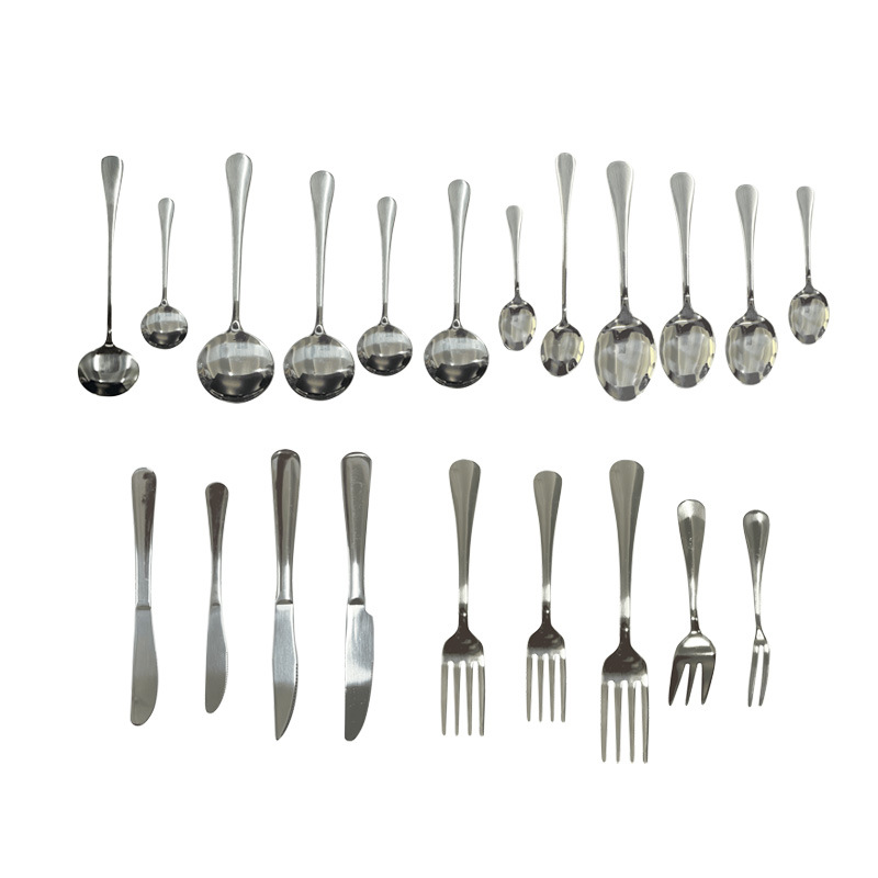 Juego de cubiertos de acero inoxidable serie 1010 para hoteles y restaurantes, cuchillo para carne, tenedor, cuchara, cuchara para postre y cuchara para sopa de estilo occidental. image 6