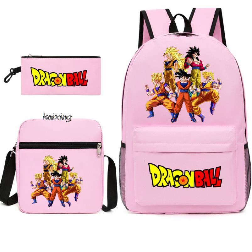 Juventud Dragon Ball mochila estudiante bolsa de hombro bolsa de viaje conjunto de 3 piezas