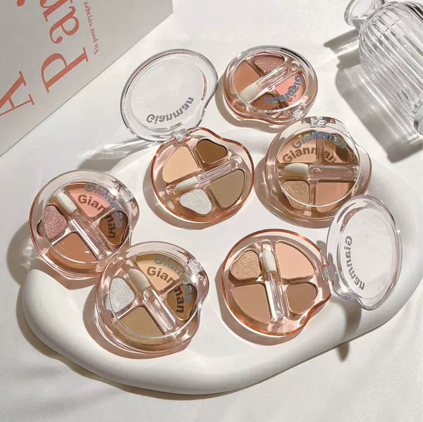 Gianman Ripple Four-color Eyeshadow Disc High-value Korean Low Saturated Earth Color Brightening Pearlescent Matte Eyeshadow