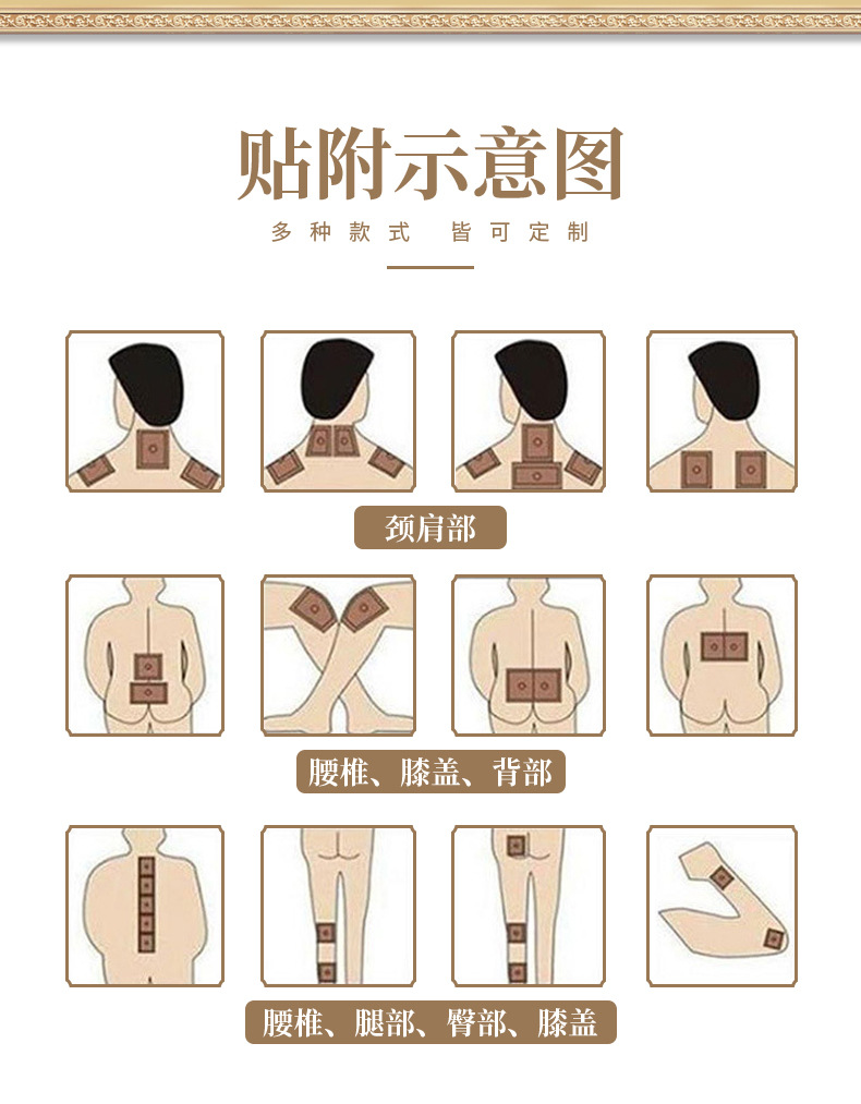 Black Herbal Pain Relief Patch for Neck Shoulder Waist and Legs Self-Heating Far Infrared Body Patch 13x16cm preparation