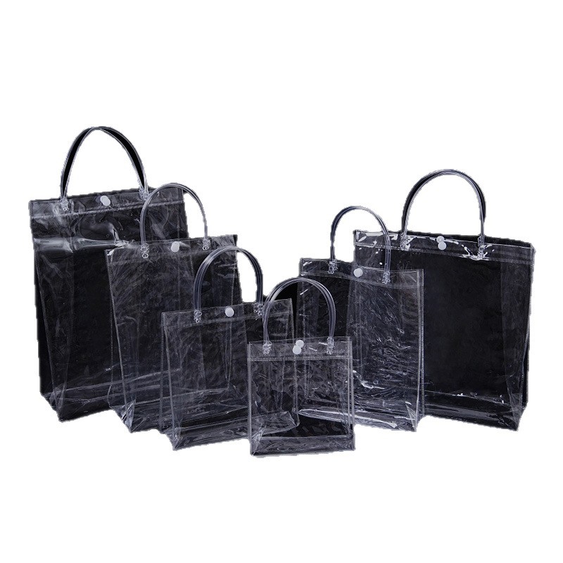 Bolso transparente, bolso de mano personalizado de pvc, grueso, neto de Internet, compras, té de leche de plástico, bolsa de embalaje de regalo de vacaciones