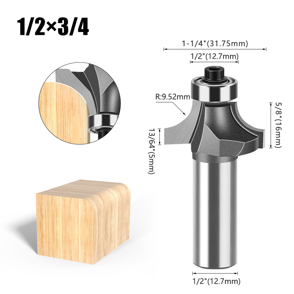 Cuchillo redondo de carpintería de 1/4 mango 1/2 mango Cuchillo redondo de uso común Cuchillo redondo de aleación de alta calidad Cabeza de corte