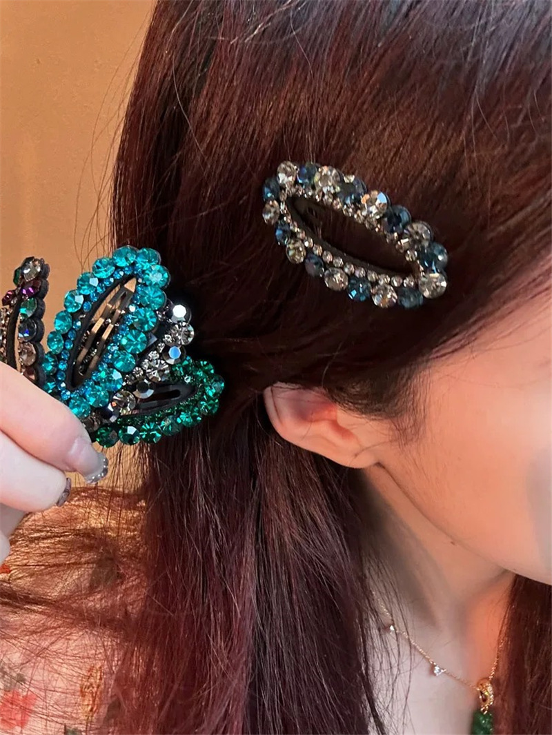 Simple Style Oval Rhinestone Hair Clip display picture 1