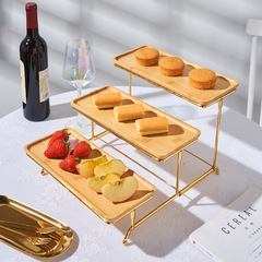 Cross-border wholesale three-layer ceramic dessert stand foldable cake tea service fruit plate tray display stand afternoon tea fruit plate tray