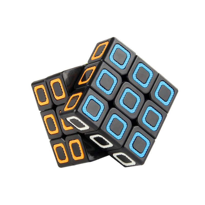 Nueva dimensión de tercer nivel suave giratorio punto mágico cara sonriente círculo cuadrado fondo negro Cubo de Rubik de tercer nivel fábrica al por mayor