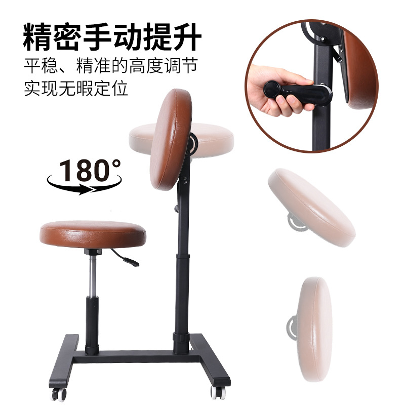渊云纹身手摇升降手臂托架椅180度旋转靠垫万向滚轮纹身椅支架
