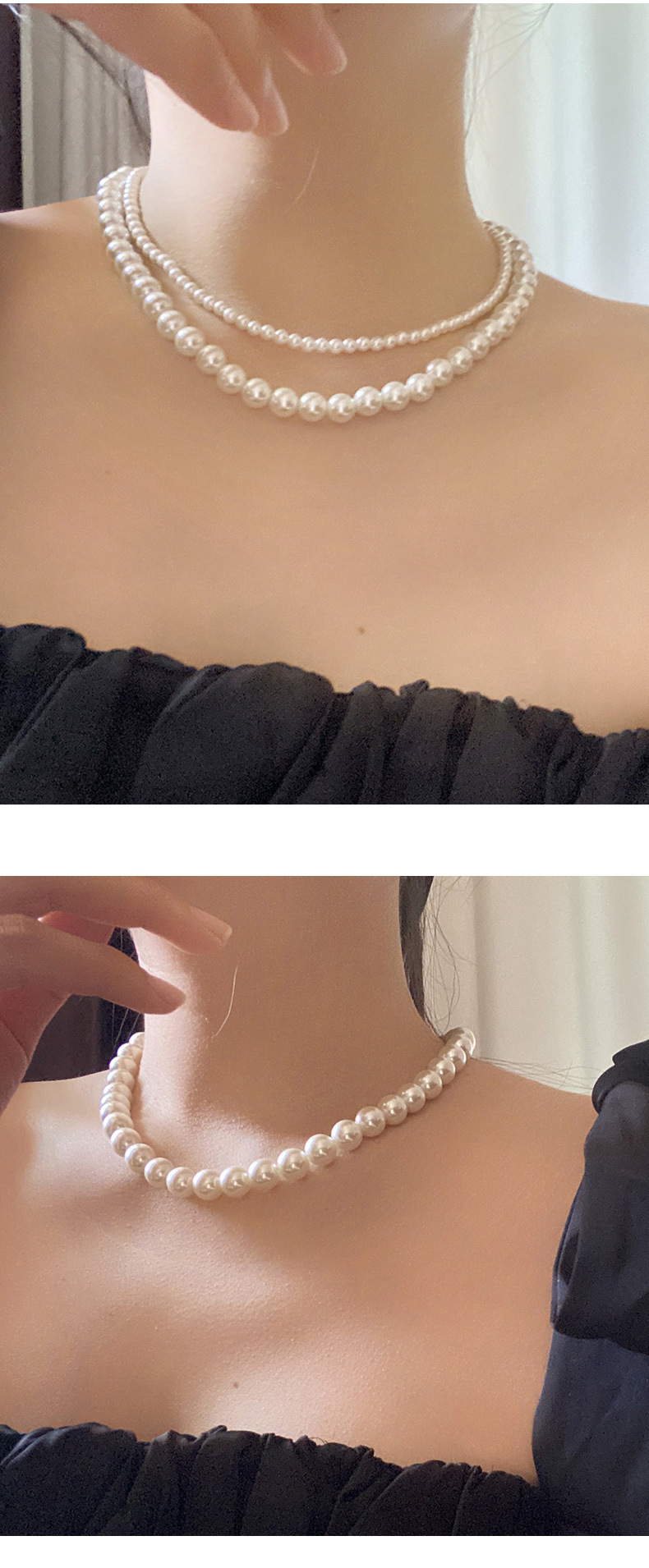 Elegant Geometric Artificial Pearl Copper Beaded Womenu0027S Necklace