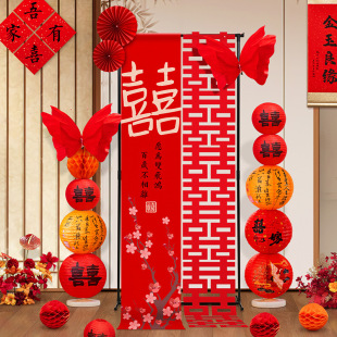 Wedding decoration butterfly kt board wedding room layout suit man living room engagement dress wedding morning robe background full set
