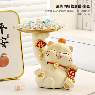 招财猫步步高升福梯暖居入户门玄关钥匙收纳摆件客厅桌面装饰品置