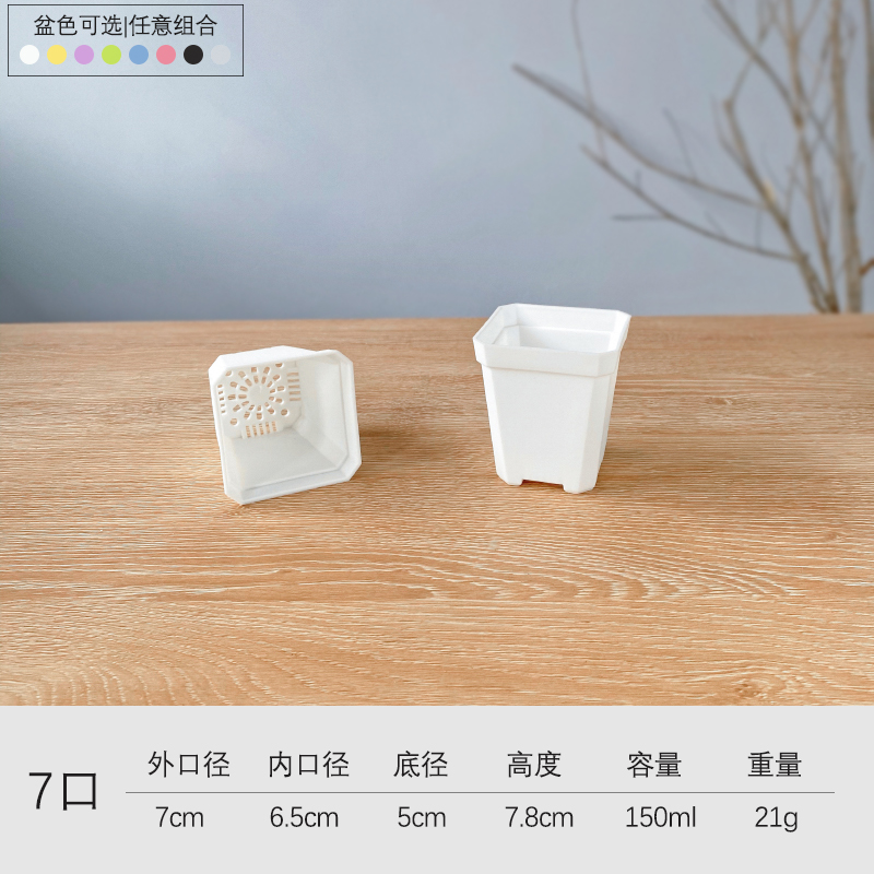 플라스틱 - 흰색의 두꺼운 7구 세면대 20개(받침 없음) - 환경 친화적인 플라스틱